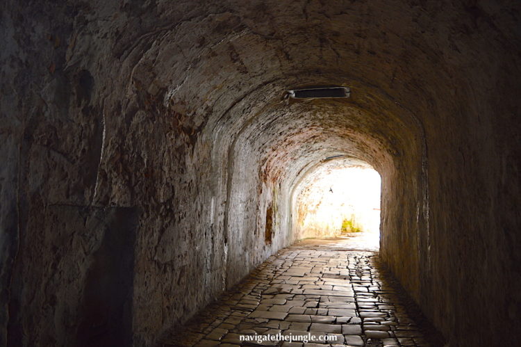 The tunnel entrance to Corfu Old Fort